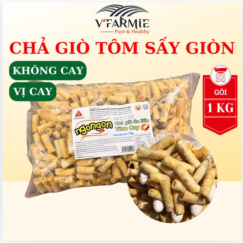 1kg Chả giò tôm sấy mini ăn liền Vissan - Chả giò ăn liền rời 1kg Vissan