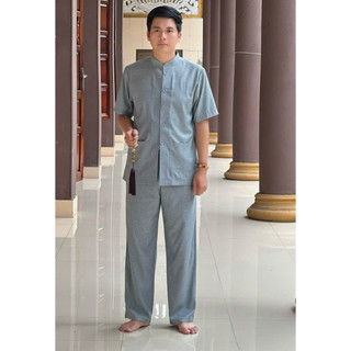 LTụ Nam Tay Ngắn Nút Nhựa Vải ẤnĐộ Cao Cấp Nam # Đồ Bộ Nam Đi Chùa