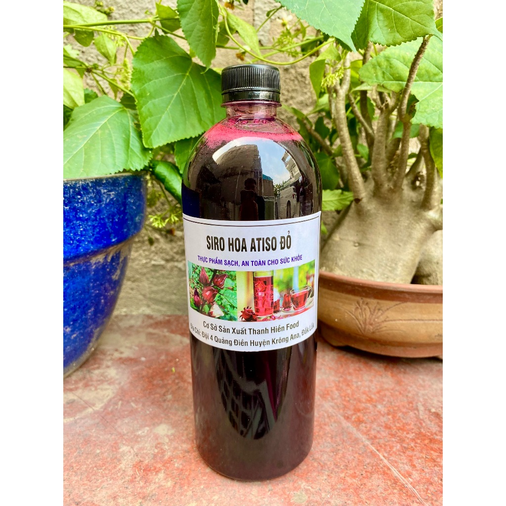 2 chai Siro hoa Atiso đỏ ( không kèm hoa), nước cốt Hoa Atiso đỏ ngâm đường phèn.