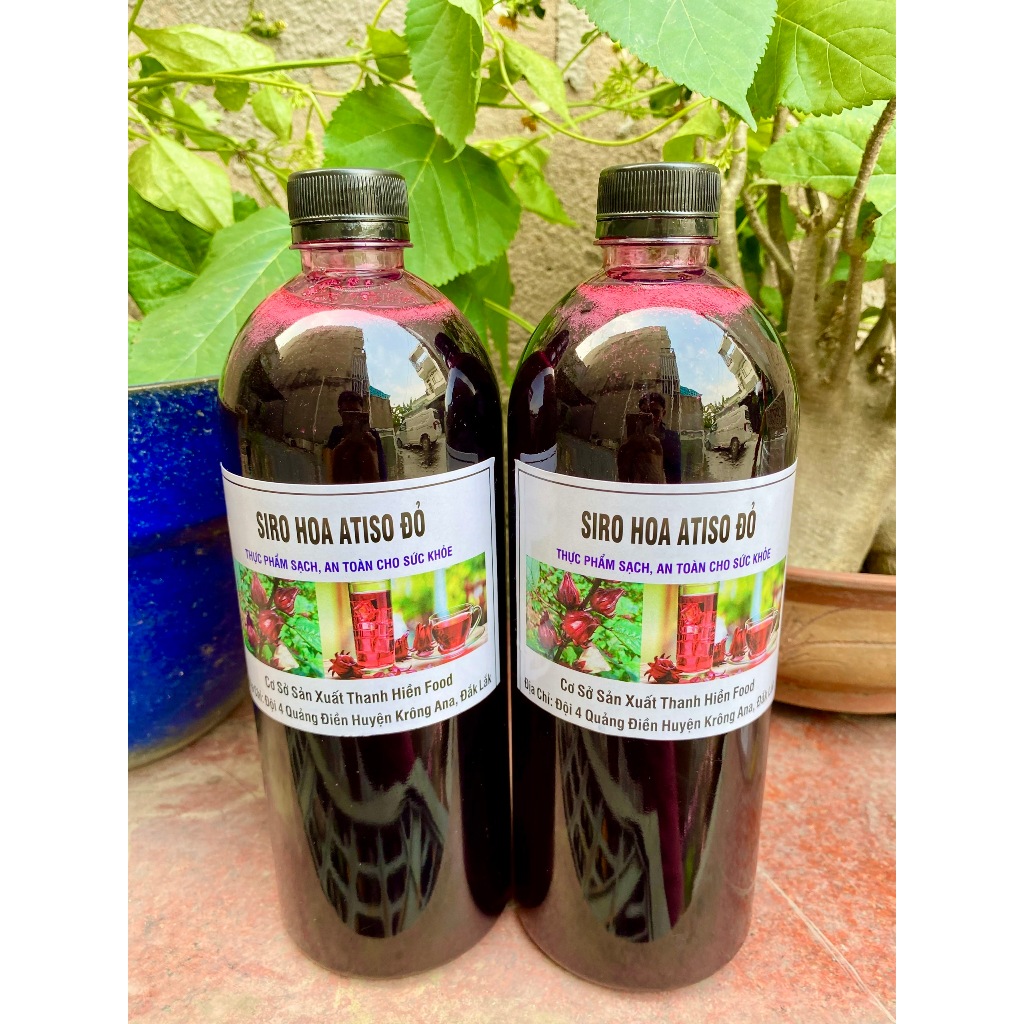 2 chai Siro hoa Atiso đỏ ( không kèm hoa), nước cốt Hoa Atiso đỏ ngâm đường phèn.