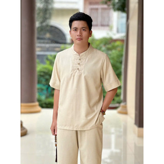 3Nút Nam Vải ẤnĐộ Cao Cấp # Đồ Lam Nam Đi Chùa