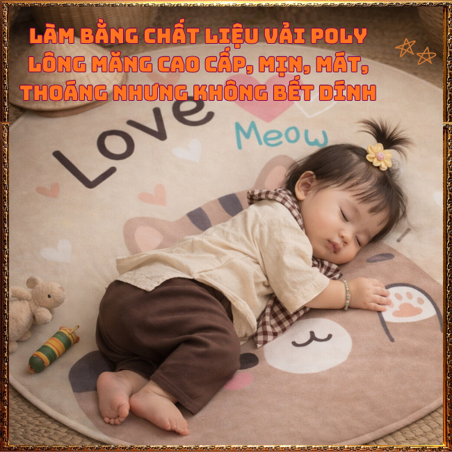 Thảm Chơi Cho Bé Mềm Mại Thoáng Mát Ít Bám Bẩn Dễ Vệ Sinh