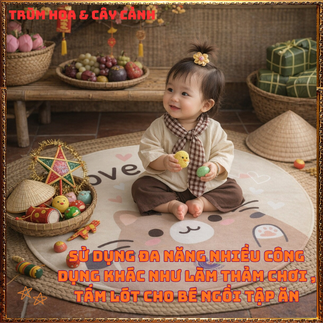 Thảm Chơi Cho Bé Mềm Mại Thoáng Mát Ít Bám Bẩn Dễ Vệ Sinh