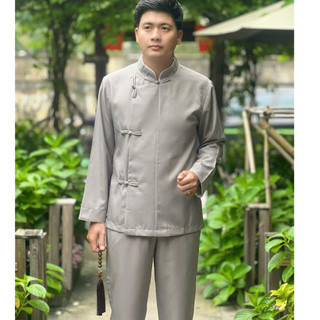 LTụ Nam 4Nút Linen Gân Cao Cấp # Đồ Lam Đi Chùa
