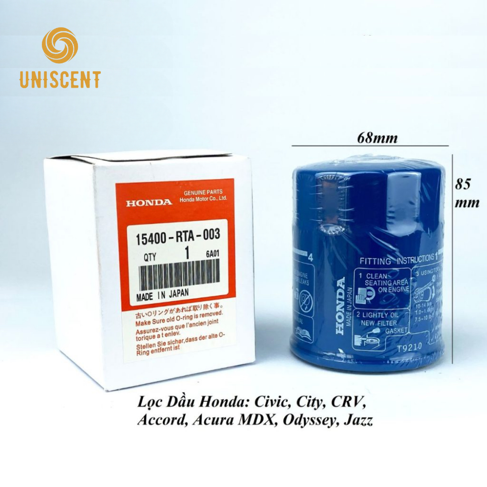 Lọc Nhớt Động Cơ Honda Civic/ City/ CRV/ Accord/ Acura/ Odyssey/Jazz ( Mã: 15400RTA003, 15400RTA004)