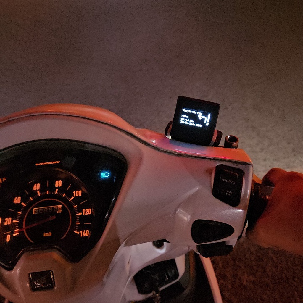 Hub hiển thị chỉ đường Google map mini cho xe máy – Kết nối Bluetooth Android iOS – Chống nước