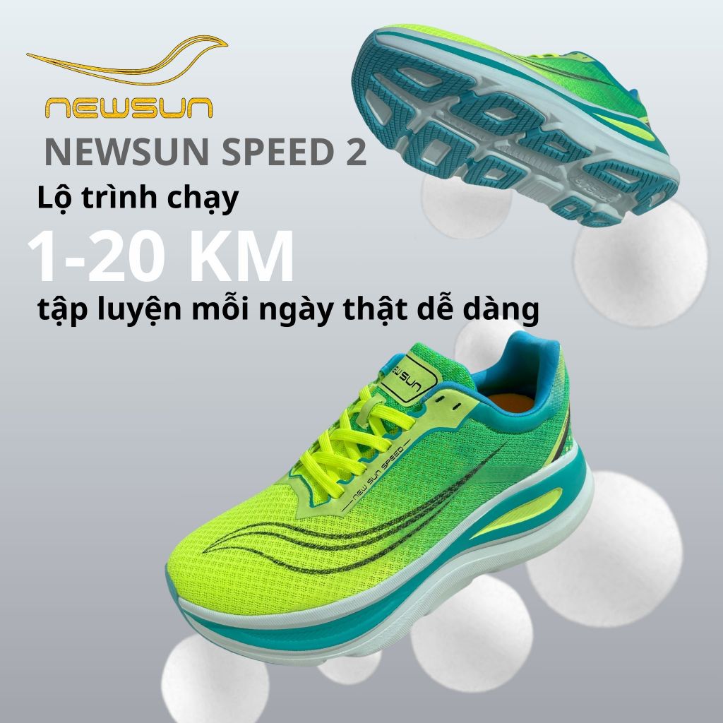 Giày Chạy Bộ NewSun Speed – Lưới Thoáng Khí, Đệm Êm SCF EVA, Đế Cao Su Bám Đường, Hỗ Trợ Chạy Dài