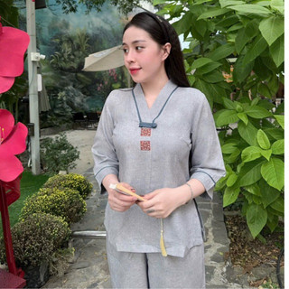 KimTiền Vải ẤnĐộ Cao Cấp Nữ # Đồ Lam Đi Chùa