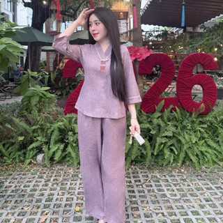 KimTiền Vải ẤnĐộ Cao Cấp Nữ # Đồ Lam Đi Chùa