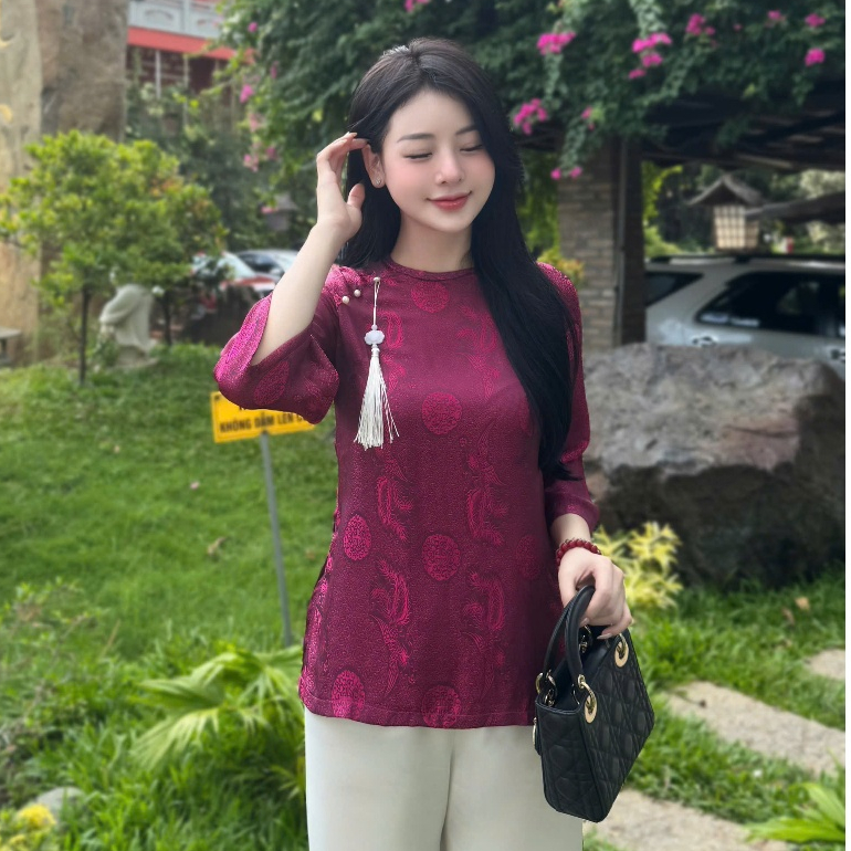 MÃ ÁO LẺ Đồ lam đi chùa nữ bọ pháp phục cổ tết tà vuông kèm charm mặc đi lễ chùa thanh lịch quý phái