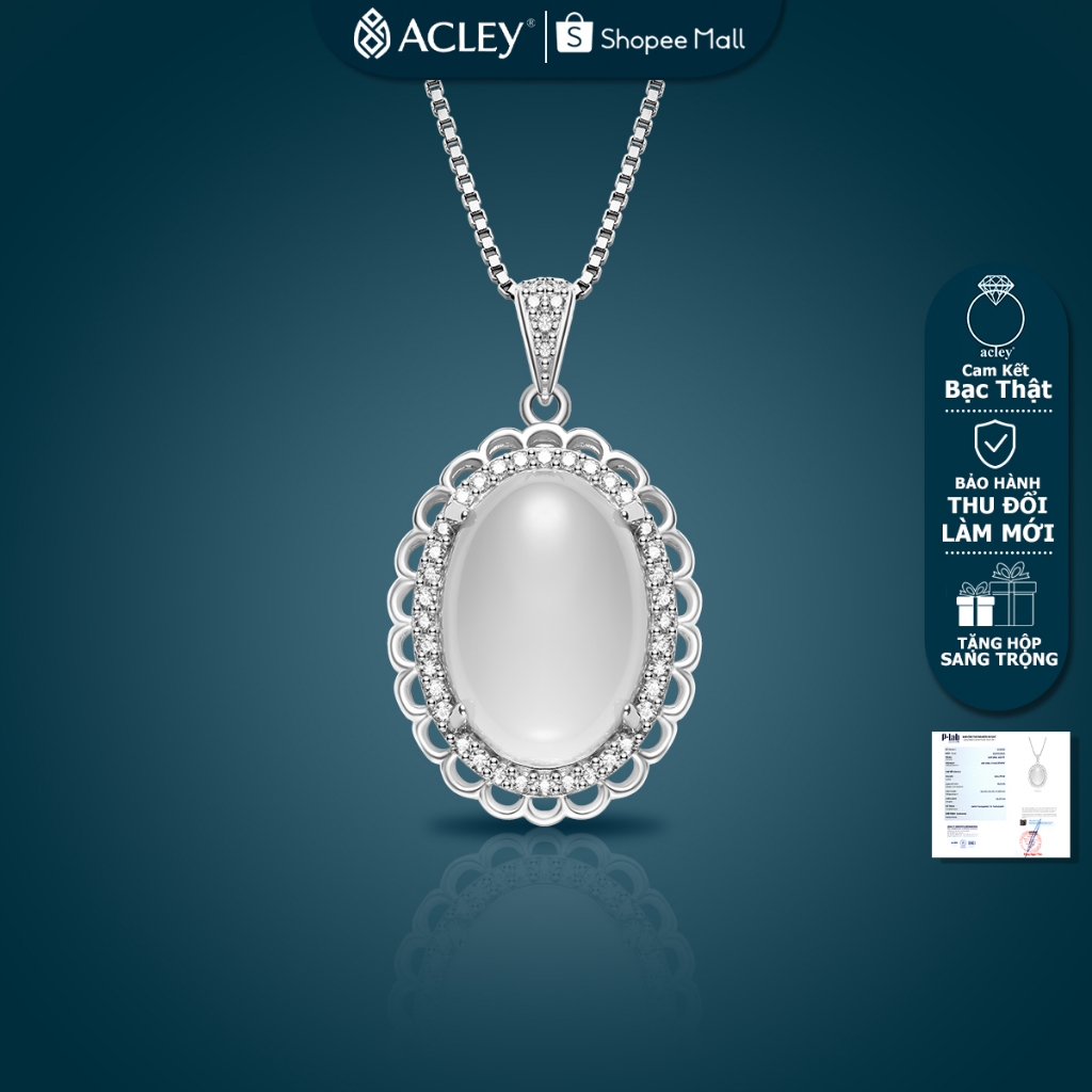 Acley Bạc S925 Dây Chuyền Mã Não Ngọc Tuyết Quà Tặng Người Yêu, Tặng ...