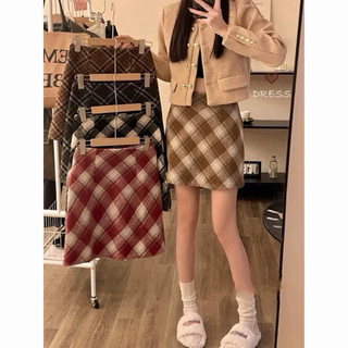 Sẵn hàng chân váy kẻ chéo xinh xắn nữ sinh phong cách hàn quốc