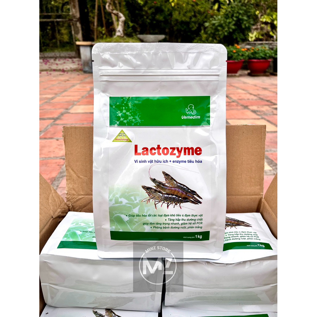 Vemedim LACTOZYME tôm, vi sinh hỗ trợ hệ tiêu hóa và hấp thu dưỡng chất cho tôm, túi zip (1kg)