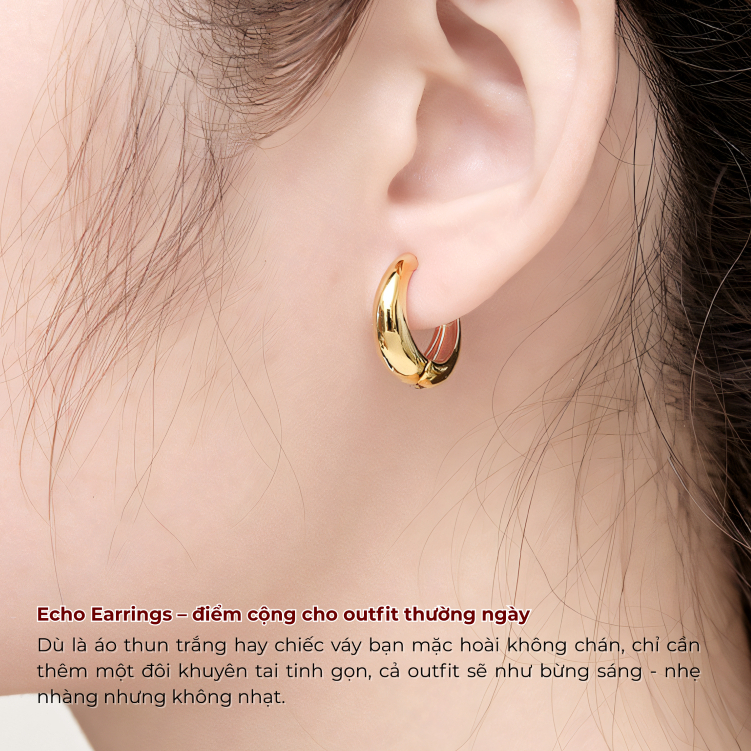 Khuyên tai titan, bông tai mạ vàng  Lộc Tụ Các sang trọng thiết kế, phụ kiện thời trang.
