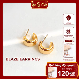 Khuyên tai nữ mạ vàng, bông tai titan BLAZE EARRINGS Lộc Tụ Các kiểu dáng tinh tế, điểm nhấn cho mọi outfits KT004.