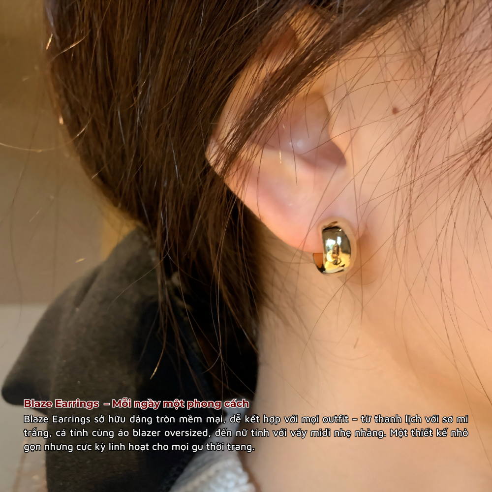 Khuyên tai nữ mạ vàng, bông tai titan BLAZE EARRINGS Lộc Tụ Các kiểu dáng tinh tế, điểm nhấn cho mọi outfits KT004.