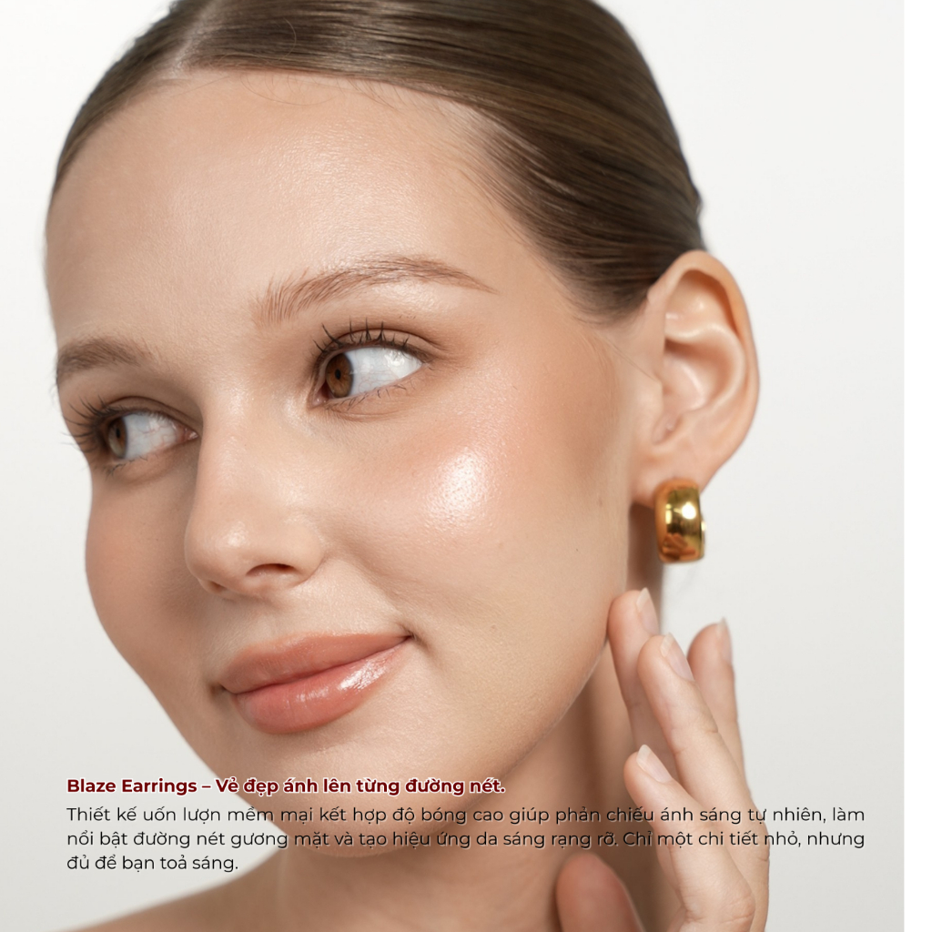 Khuyên tai nữ mạ vàng, bông tai titan BLAZE EARRINGS Lộc Tụ Các kiểu dáng tinh tế, điểm nhấn cho mọi outfits KT004.