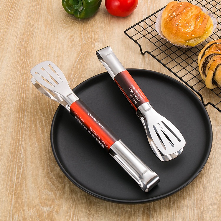Kẹp thịt nướng BBQ thép không gỉ, chống trơn trượt, chịu nhiệt tốt, phù hợp gia đình, BBQ, dã ngoại