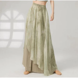 Quần múa biểu diễn múa cổ trang/múa đương đại/Thời trang biểu diễn vạt dài voan mềm