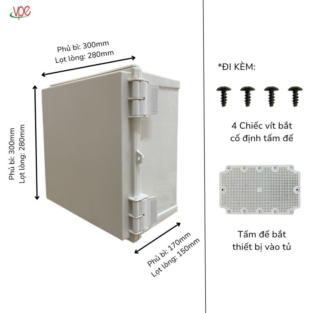 Hộp điện kín nước vuông 300x300x170 an toàn hiệu quả
