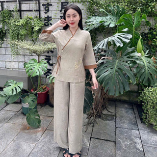 Ngọc Nơ Vải ẤnĐộ Cao Cấp Nữ# Đồ Lam Đi Chùa