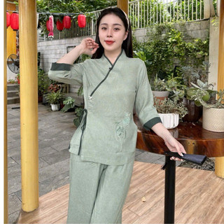 Ngọc Nơ Vải ẤnĐộ Cao Cấp Nữ# Đồ Lam Đi Chùa