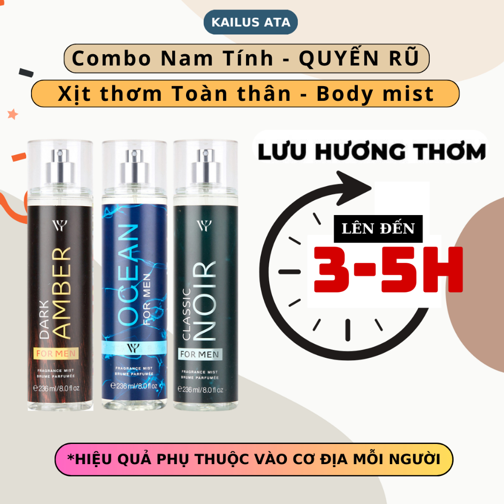 body mist, Xịt thơm cho Nam 236ml Sang Trọng, Lịch Lãm