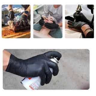 Găng tay cao su đen 100 chiếc không bột, bao tay cao su y tế siêu dai, không mùi cao su, không gây kích ứng da tay