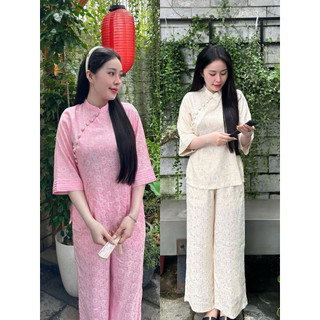 Mẫu 10Nút Gấm 2Da Cao Cấp Nữ # Đồ Lam Đi Chùa