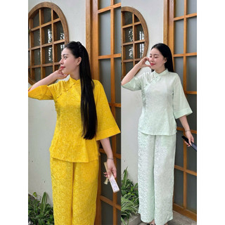 Mẫu 10Nút Gấm 2Da Cao Cấp Nữ # Đồ Lam Đi Chùa