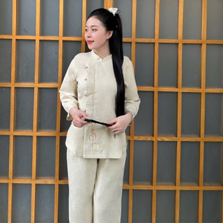 Trụ Xếp Ly Ngộ Vải ẤnĐộ Cao Cấp Nữ # Đồ Lam Đi Chùa