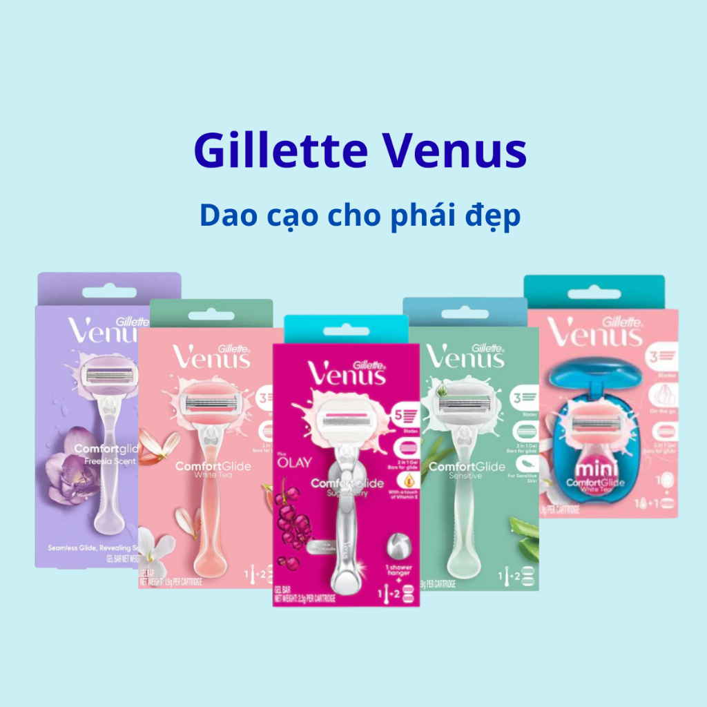 Set dao cạo lông Gilette Venus Comfortglide White Tea/ Deluxe Smooth