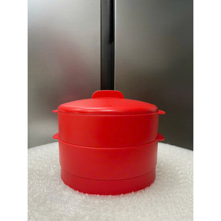 Xửng hấp đỏ Steam It Tupperware 2 tầng, chịu nhiệt cao, nhanh chín, bền