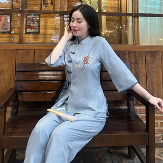 Lá Phúc Nơ Vải Ấn Độ Cao Cấp Nữ # Đồ Lam Đi Chùa