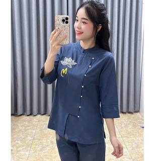 Cài Nút An Vải Ấn Độ Cao Cấp Nữ # Đồ Lam Đi Chùa