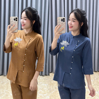 Cài Nút An Vải Ấn Độ Cao Cấp Nữ # Đồ Lam Đi Chùa