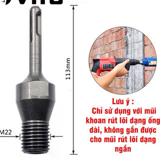 Đầu Chuyển Mũi Khoan Rút Lõi Chân Ren 22 – Dùng Cho Máy Khoan Bê Tông, Máy Khoan Pin
