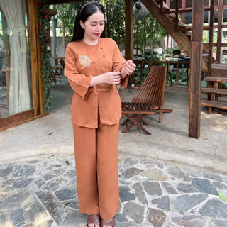VHò LiNen Gân BồĐề An Cao Cấp Nữ # Cổ Chui # Đồ Lam Đi Chùa