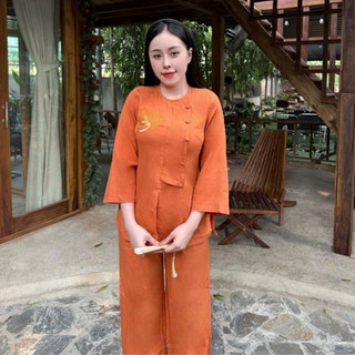 VHò LiNen Gân BồĐề An Cao Cấp Nữ # Cổ Chui # Đồ Lam Đi Chùa
