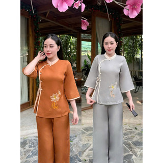 Trụ Phối An Nơ Vải Lụa Hàn Cao Cấp Nữ # Đồ Lam Đi Chùa