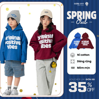 Áo hoodie nỉ trẻ em POSITIVE VIBE size 12-38kg style Hàn Quốc | Dương Oyy 011224198