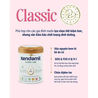 [COMBO 3 LON QUÀ-DATE XA SAU 2/2027] Sữa Kendamil Classic/Organic 800g Nguyên Kem Anh Quốc Số 1 2 3