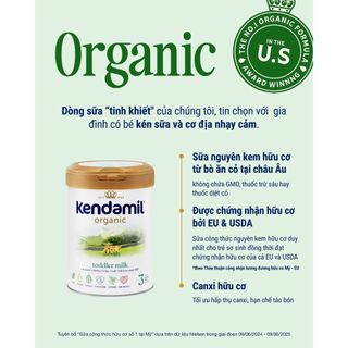 [COMBO 3 LON QUÀ-DATE XA SAU 2/2027] Sữa Kendamil Classic/Organic 800g Nguyên Kem Anh Quốc Số 1 2 3
