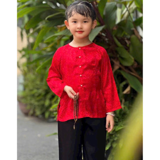 Bà Ba Bé Gái Iu Vải Gấm Mát # Quần Đen # Đồ Bộ Bé Đi Chùa