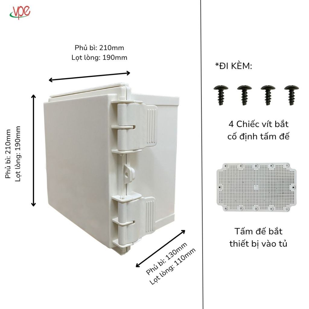 Vỏ tủ kín nước vuông 210x210x130 an toàn hiệu quả