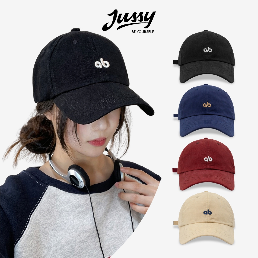 Mũ Lưỡi Trai Hàn Quốc Thêu Chữ AB Jussy Official Nón Kết Nam Nữ Vải Cotton Thoáng Khí Form Mềm Lòng Nón Sâu Size 60cm