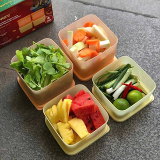 Combo 4 hộp trữ khô, trữ mát Tupperware (2 hộp 1L và 2 hộp 650ml)