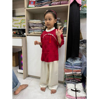 Trung Hoa Gấm 2Da Bé Gái # Đồ Lam Đi Chùa