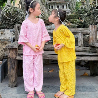 10Nút Gấm 2Da Cùng Màu Mát Cho Bé Gái