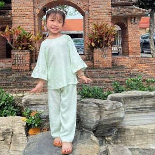 10Nút Gấm 2Da Cùng Màu Mát Cho Bé Gái